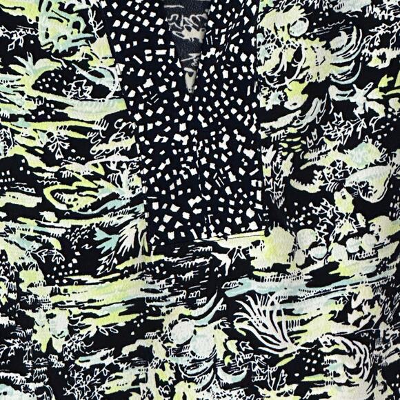 Christopher & Banks Black and Green Patterned Blouse, Medium, Pre-owned - Picture 4 of 6